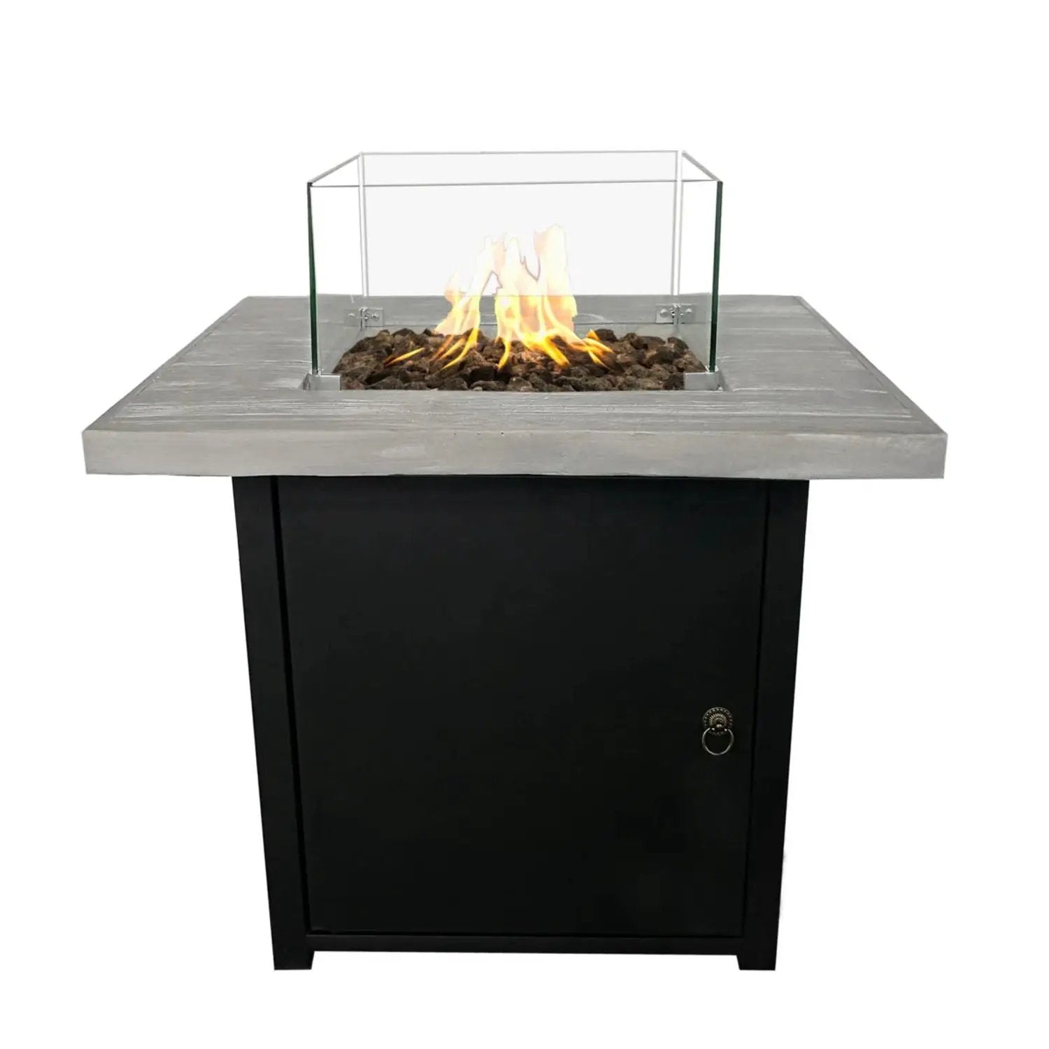 Reinforced Propane Fire Pit Table - Black / Gray by Unique Piece Furniture