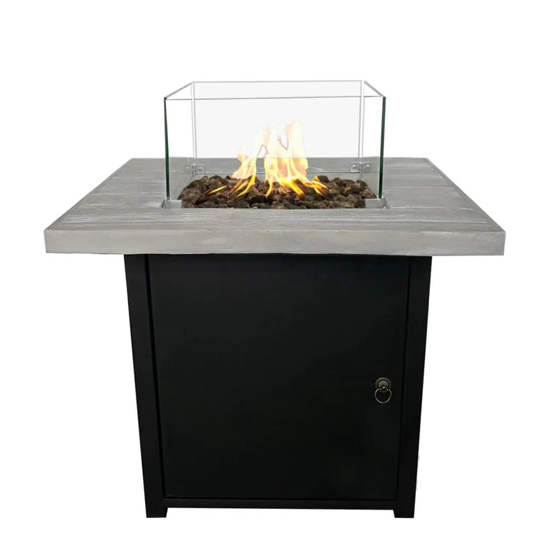 Reinforced Propane Fire Pit Table - Black / Gray by Unique Piece Furniture
