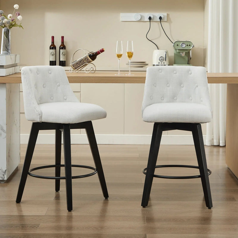 Swivel Bar Stools & Button Tufted Back (Set of 2) by HouseOfZazla