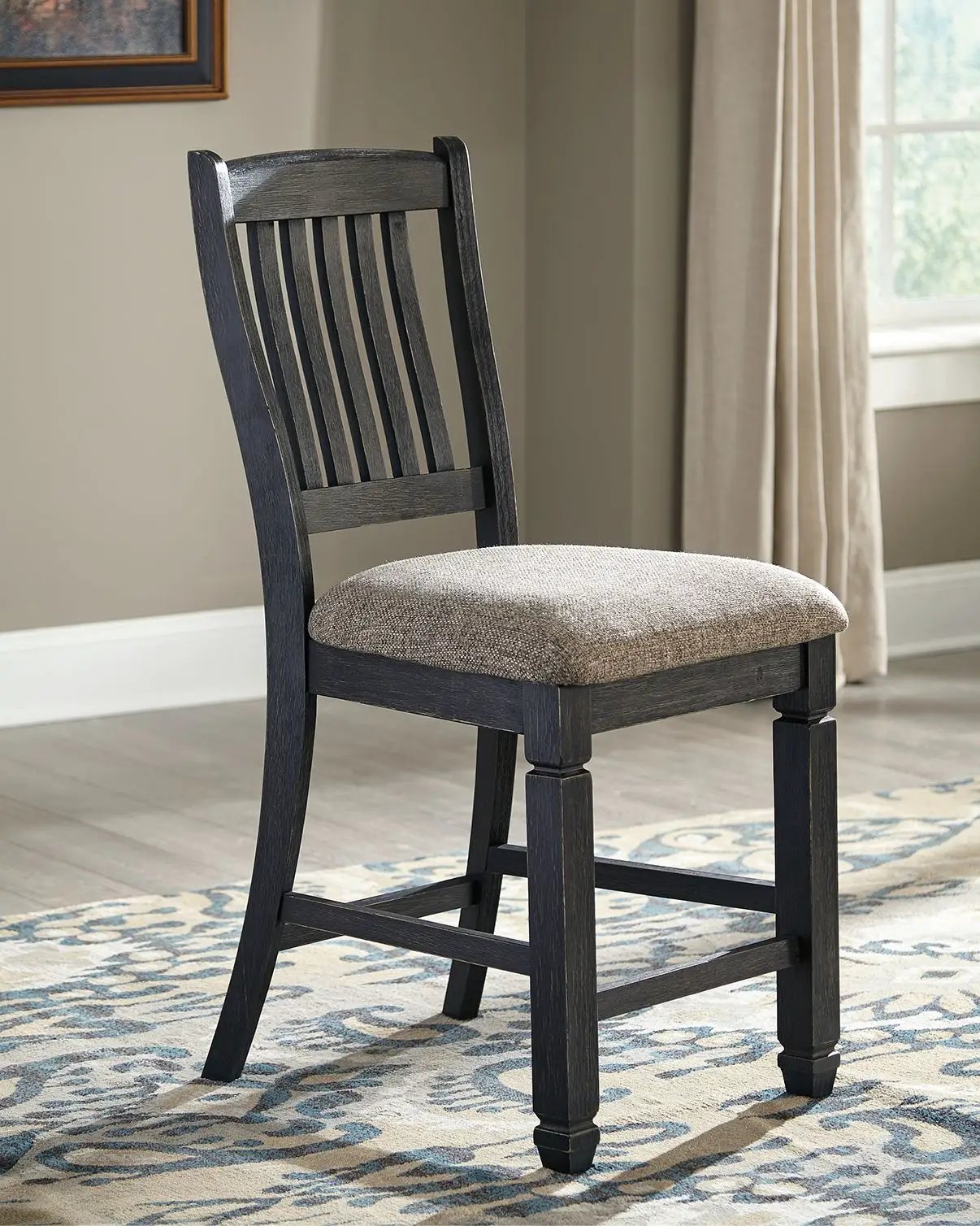 Tyler Creek - Upholstered Barstool (Set of 2) - Black / Grayish Brown by Unique Piece Furniture