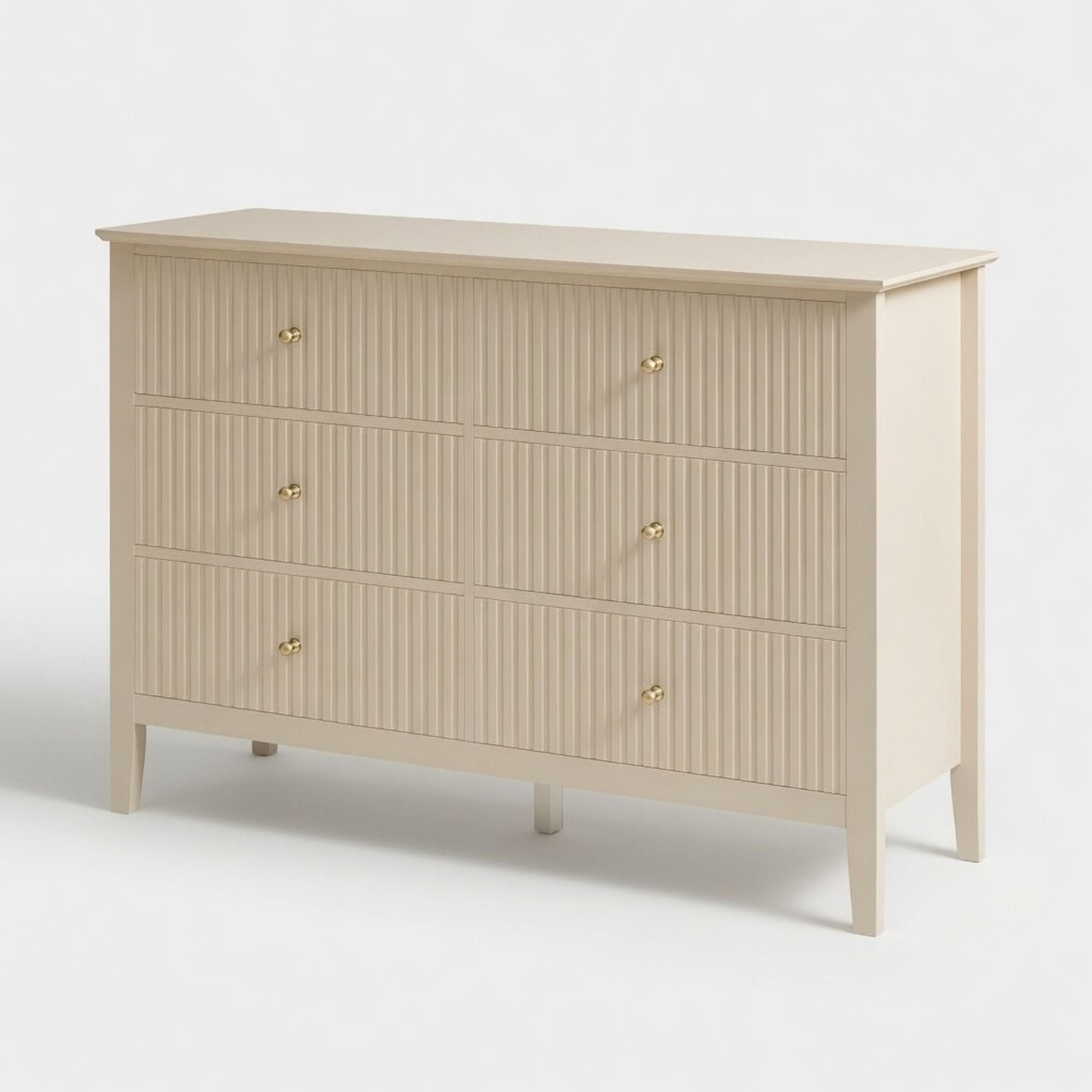 Modern 6 Drawer Fluted Dresser by HouseOfZazla