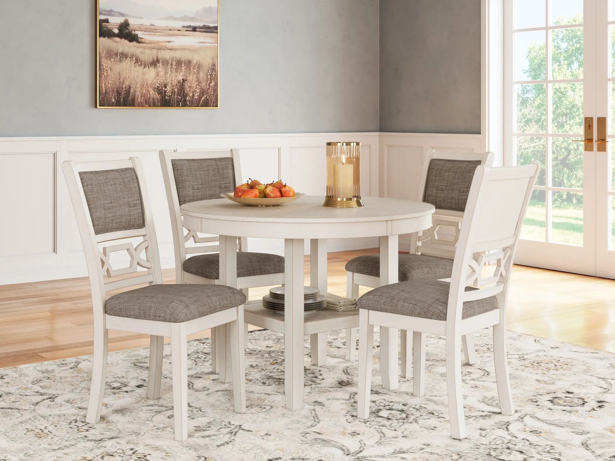 Erinberg - Dining Room Table Set (Set of 5) - Antique White by Unique Piece Furniture