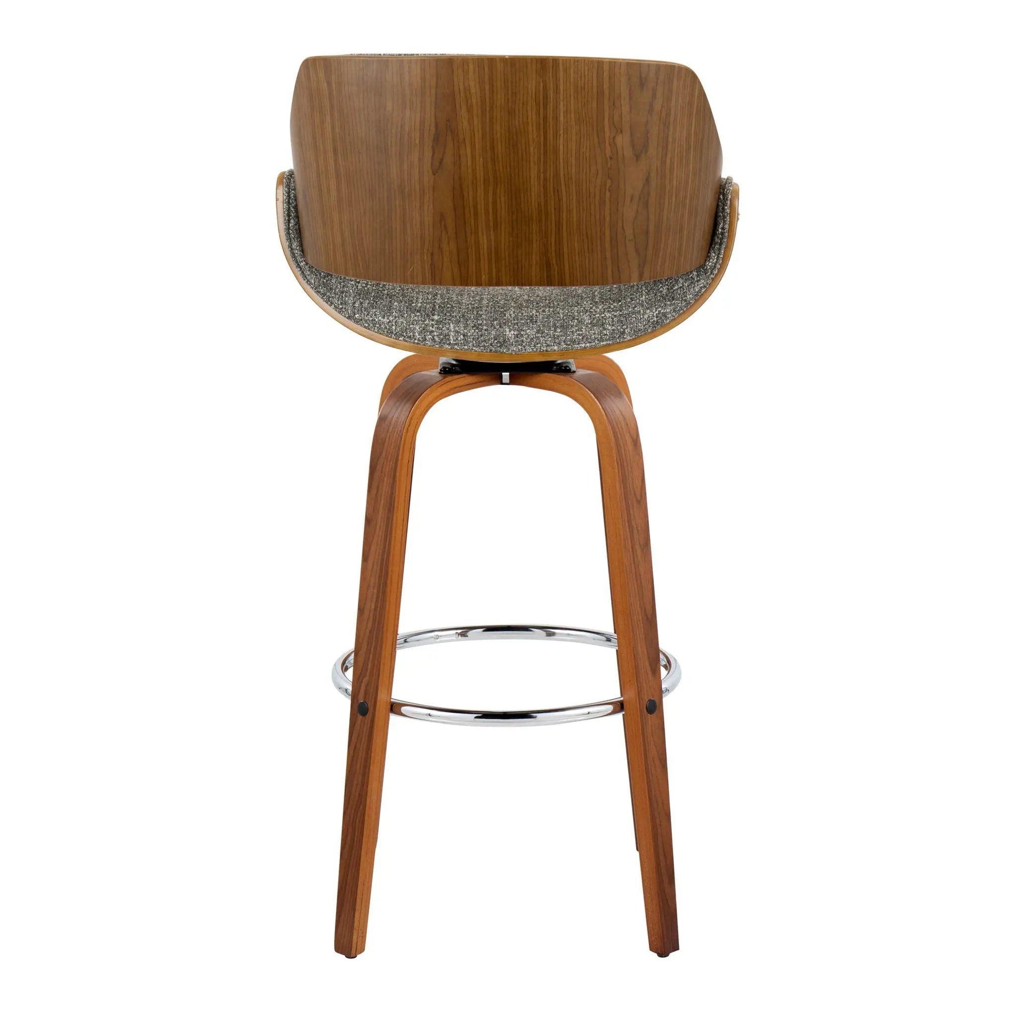 Fabrizzi - Mid Century Modern Fixed Height Barstool With Swivel With Round Footrest (Set of 2) by Unique Piece Furniture