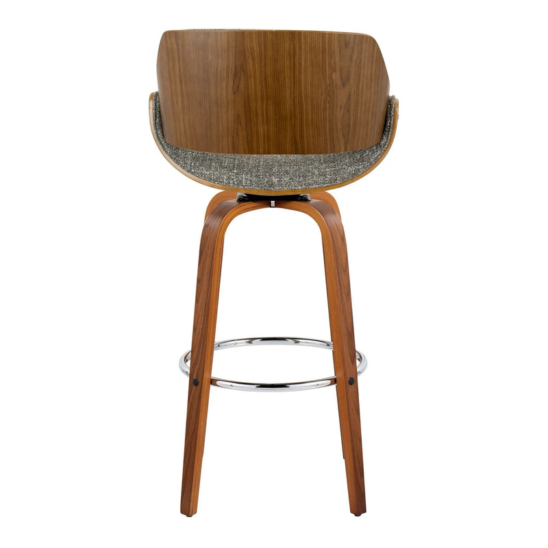 Fabrizzi - Mid Century Modern Fixed Height Barstool With Swivel With Round Footrest (Set of 2) by Unique Piece Furniture