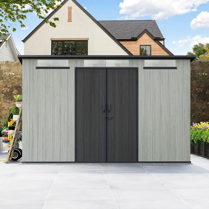 6x11FT Outdoor Resin Storage Shed with Transparent Windows & Louvered Vents by HouseOfZazla