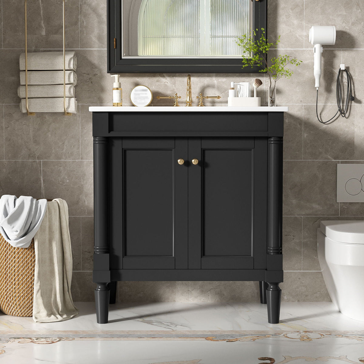 Bathroom Vanity Cabinet With Sink, Soft Close Doors, Storage Cabinet, photo 4 of 21