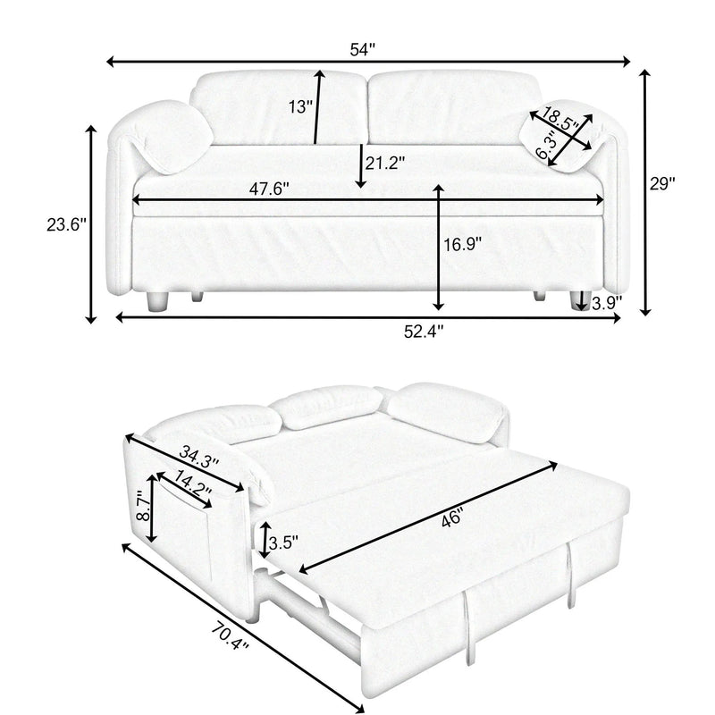 Sofa, Dual Purpose Lounge With Retractable Queen Size Bed by Unique Piece Furniture