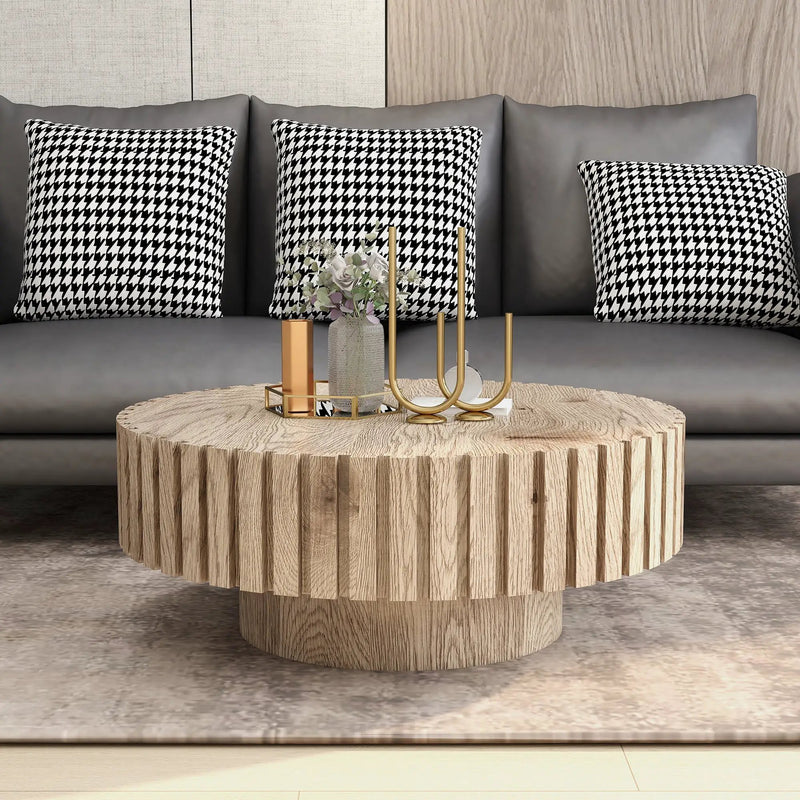 Modern Minimalist Circular Coffee Table 31.4'' by HouseOfZazla