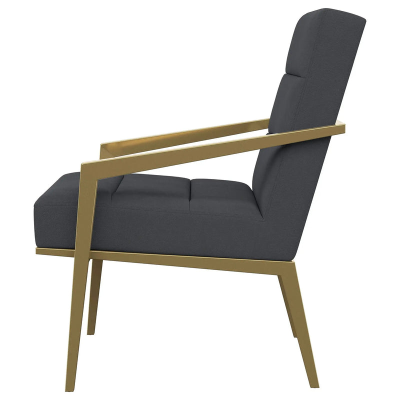 Kirra Upholstered Metal Arm Accent Chair Dark Grey by Unique Piece Furniture