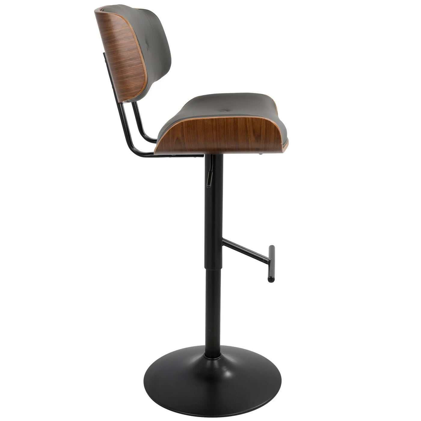 Lombardi - Mid Century Modern Adjustable Barstool With Swivel With Straight T Footrest (Set of 3) by HouseOfZazla