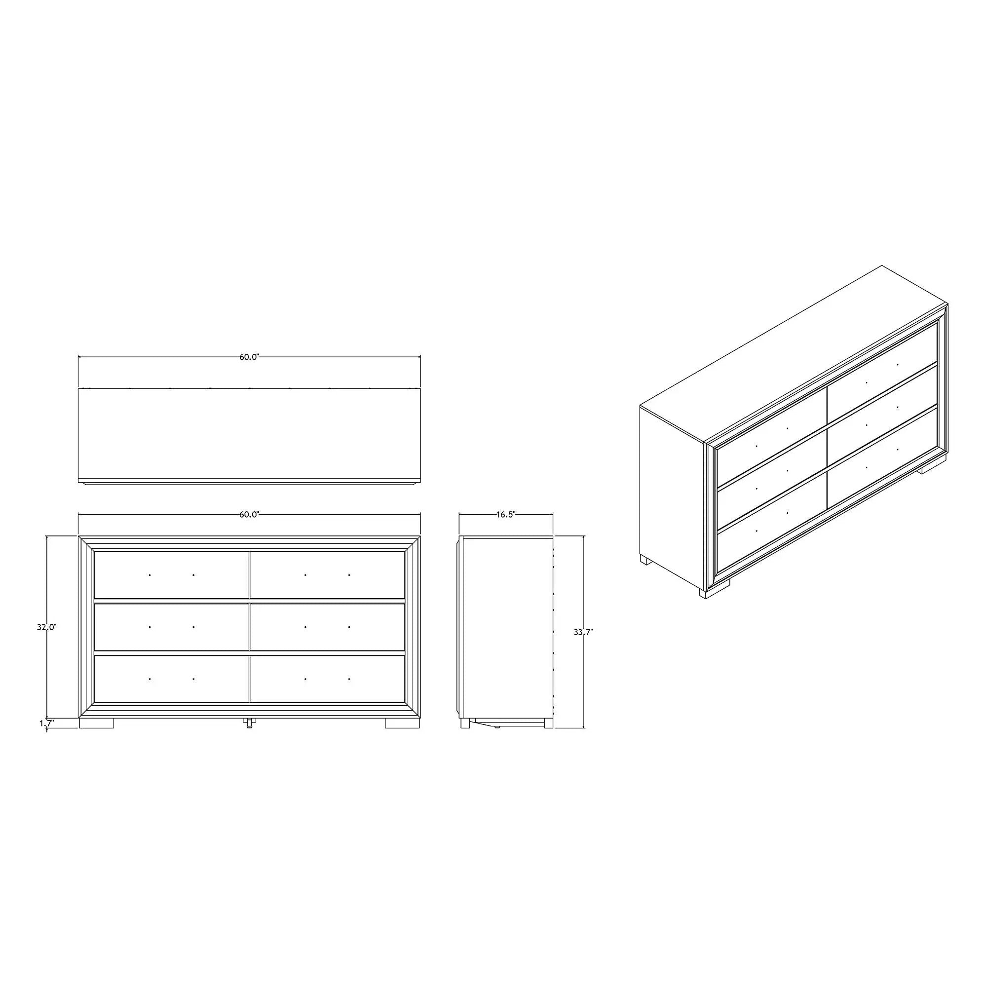 Adelaide - Dresser With Sleek Finish And Drawer Pulls by Unique Piece Furniture