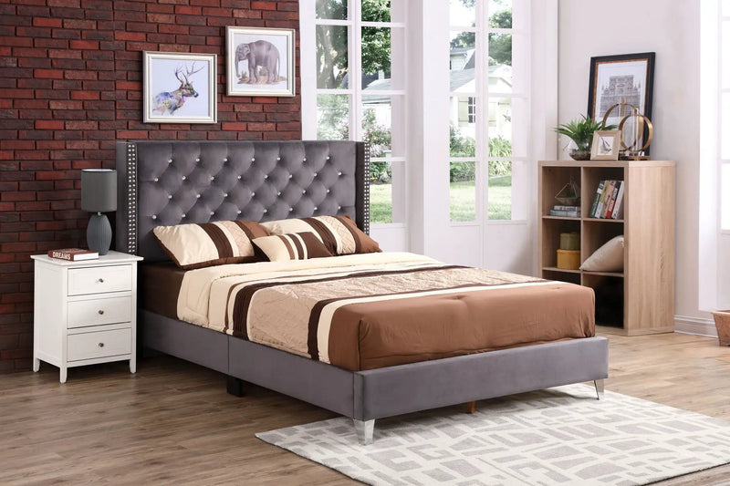 Upholstered Nailhead Trim Chic Bed by HouseOfZazla