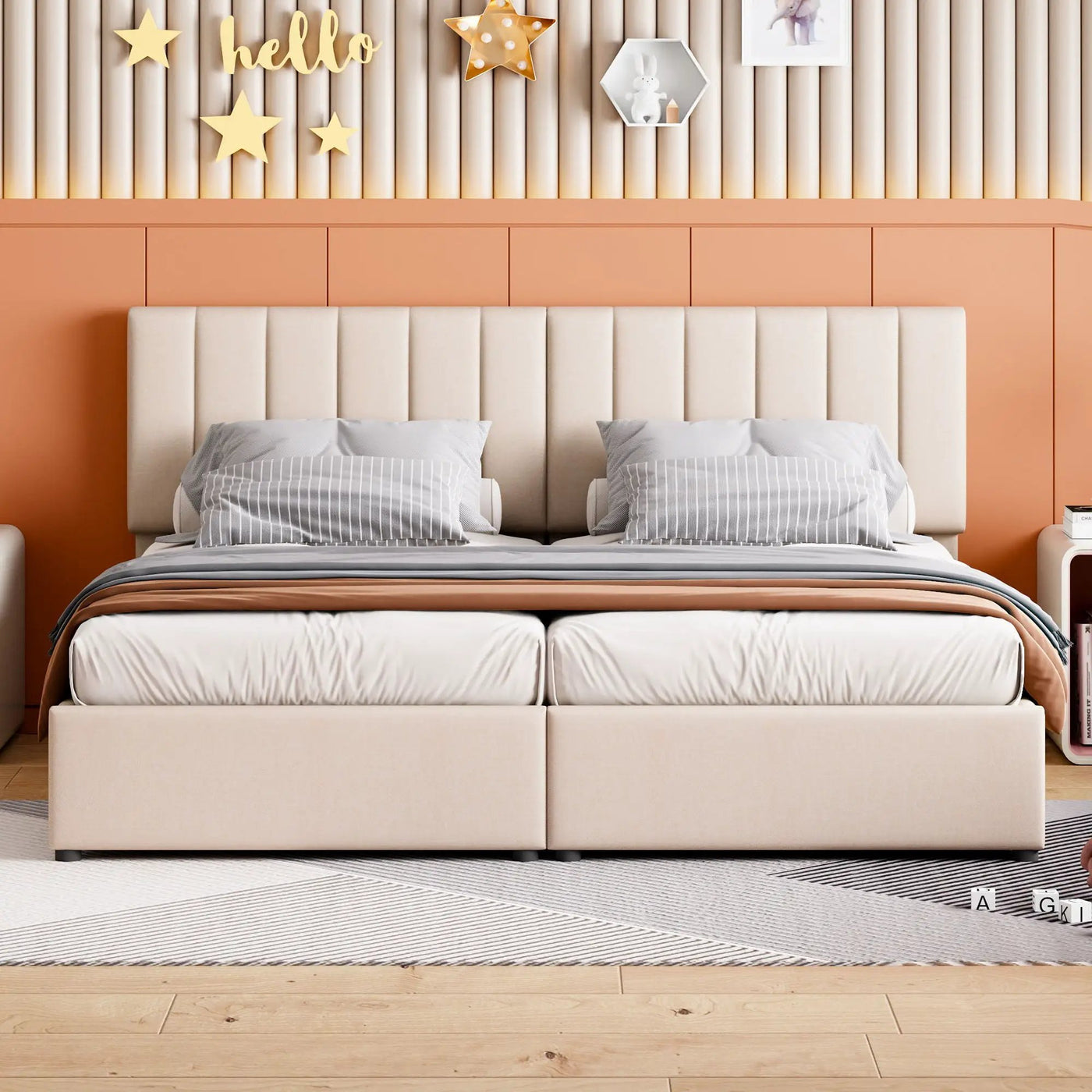 Upholstered Platform Bed With A Hydraulic Storage System by Unique Piece Furniture