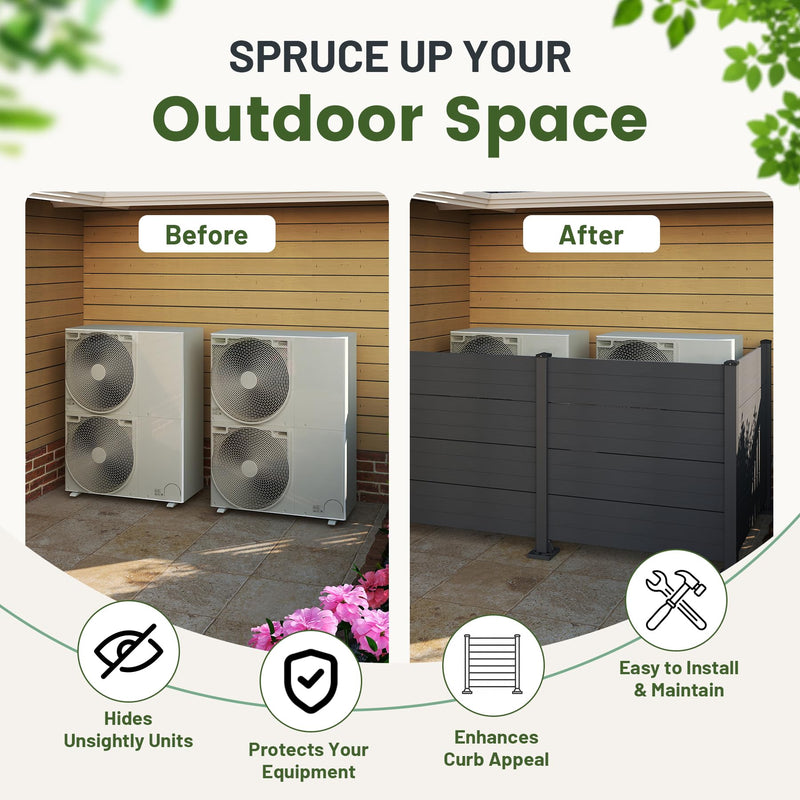 50" W x 49" H Outdoor Privacy Screen with Aluminum Posts by HouseOfZazla