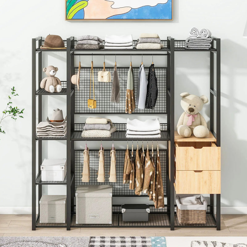 Open Style Wardrobe With Hanging Rails, Shelves And Drawers by Unique Piece Furniture
