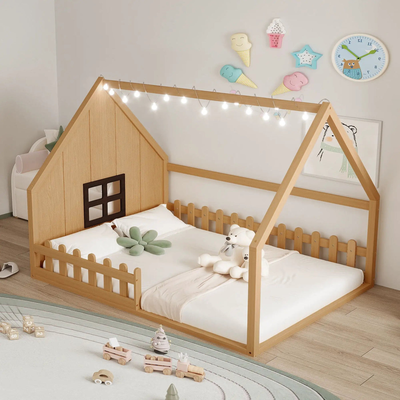 House Bed With Window And Fence by Unique Piece Furniture
