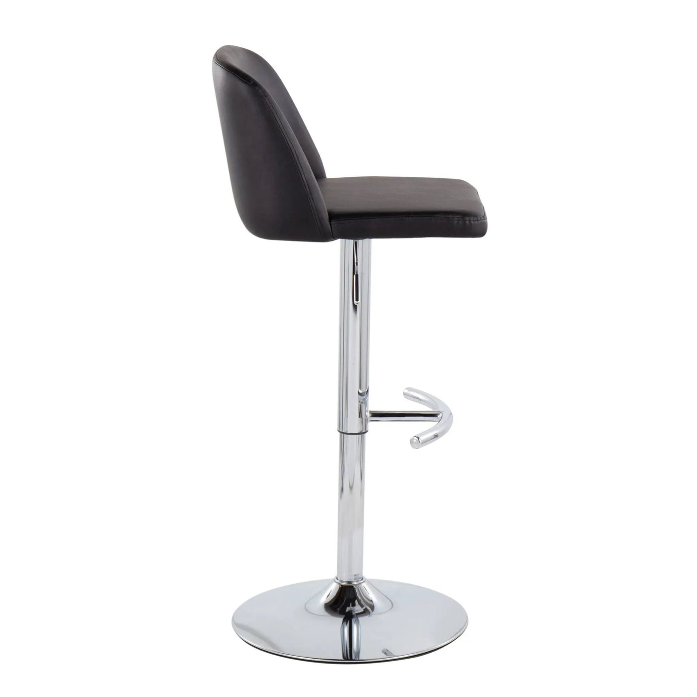 Toriano - Contemporary Adjustable Barstool With Swivel & Rounded T Footrest (Set of 2) by HouseOfZazla
