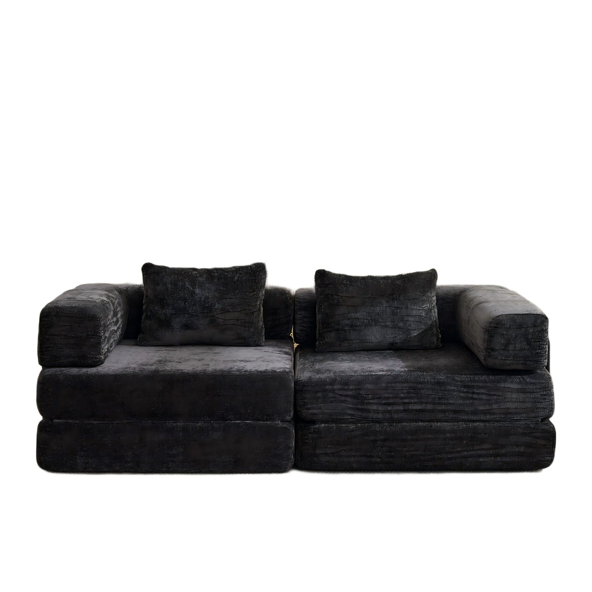 Convertible Floor Sofa Bed With Pillow Back Support Armrest by Unique Piece Furniture