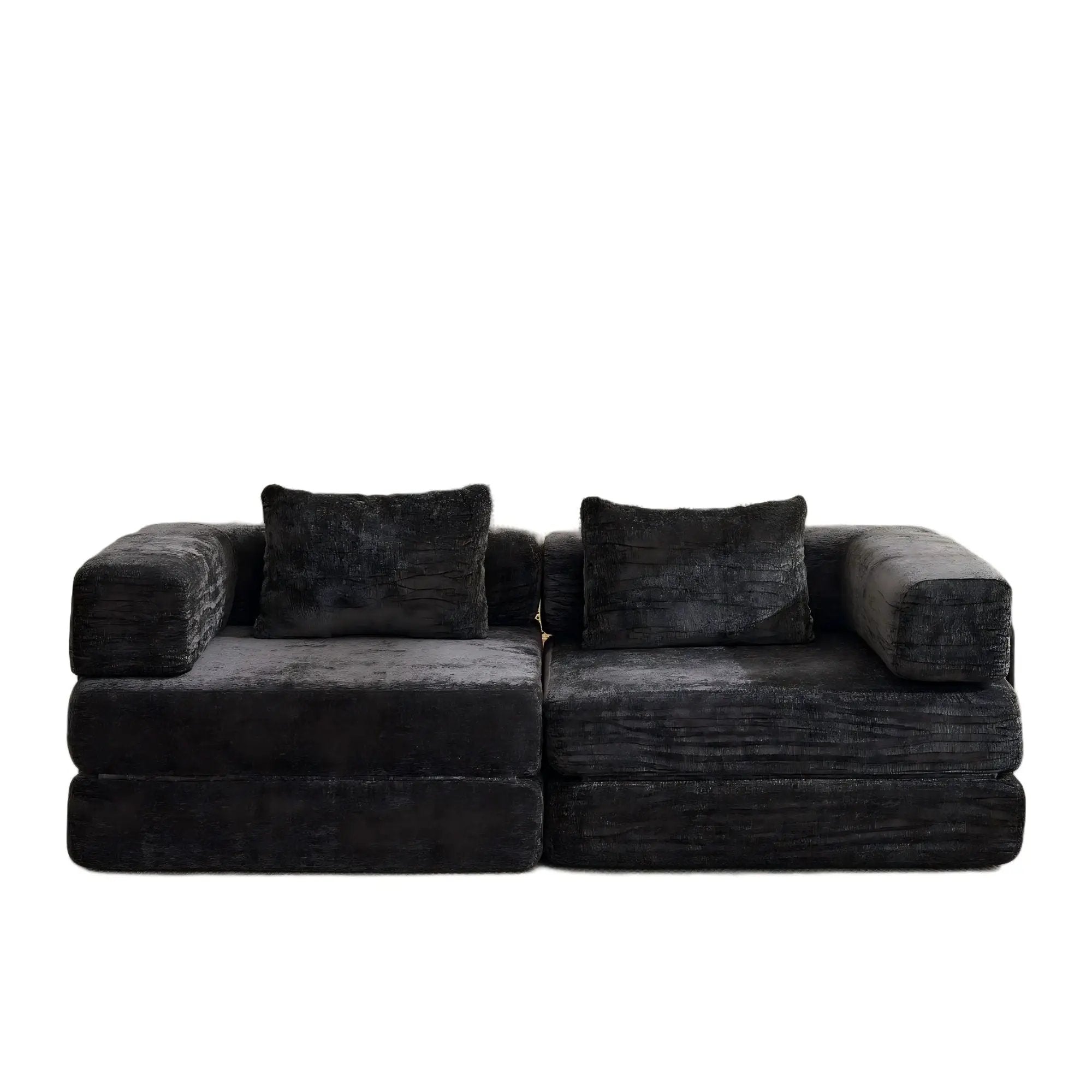 Convertible Floor Sofa Bed With Pillow Back Support Armrest by Unique Piece Furniture