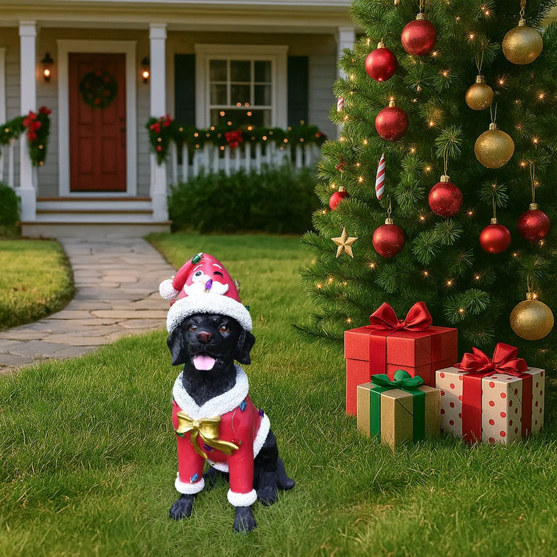 Festive Labrador Christmas Statue by HouseOfZazla