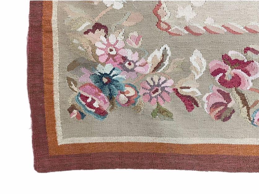 9x13 Needlepoint Carpet, French Design Rug, Hand-Knotted, Brand New Needlepoint Rug 9 x 13, English French European Style, Beige Floral by Jewel Rugs