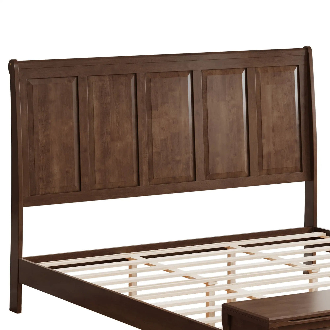 Sleigh Bed Frame With Tall Headboard And Storage Bench by HouseOfZazla