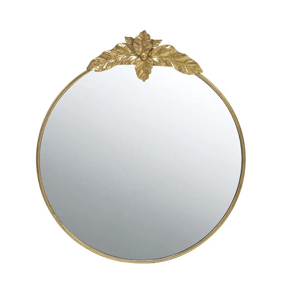 Large Round Wall Mirror With Metal Frame, Circle Accent Mirror For Living Room Bedroom Entryway - Gold by HouseOfZazla