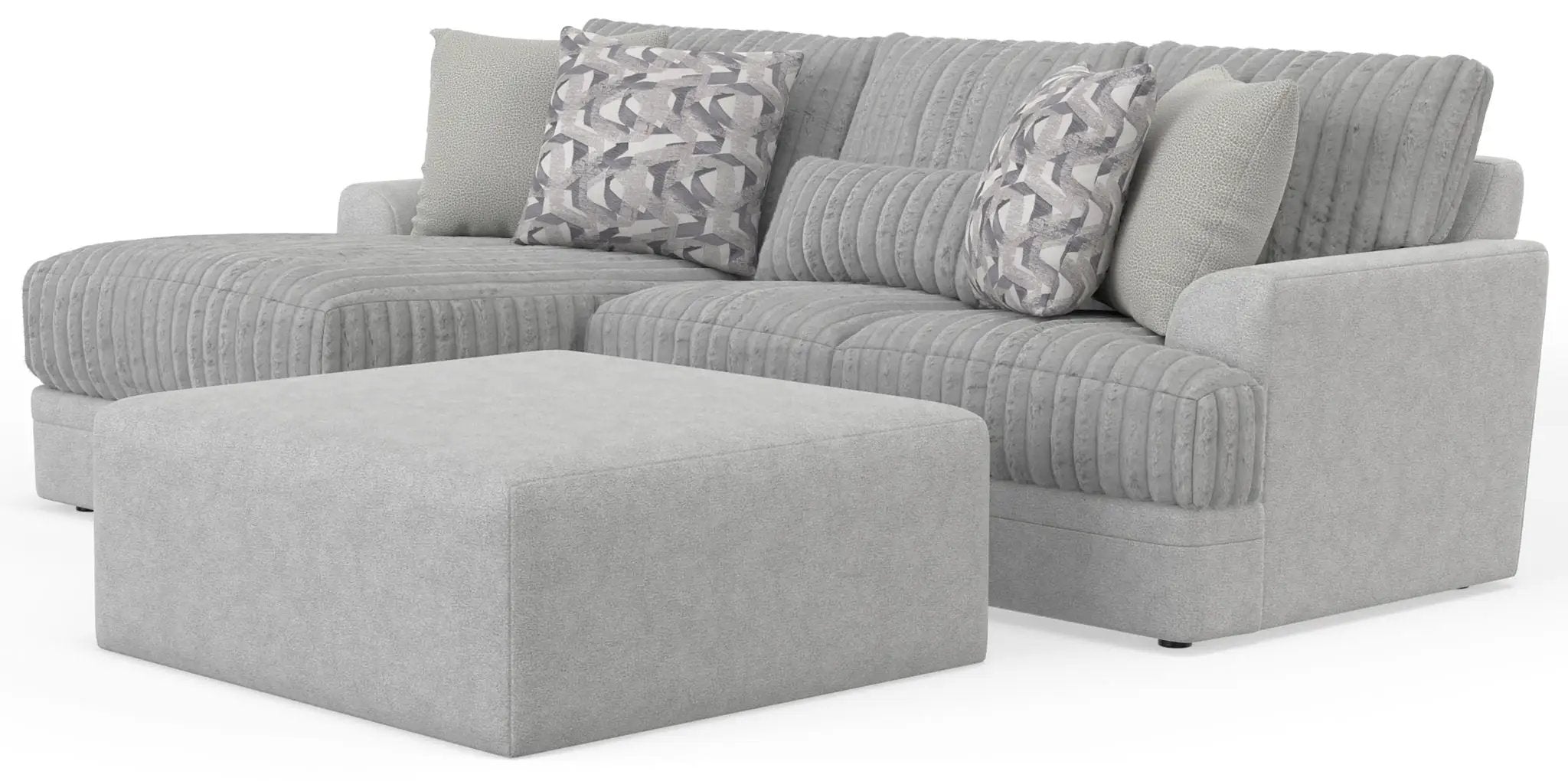 Titan - Sectional With Comfort Coil Seating, Cocktail Ottoman And Accent Pillows Included by Unique Piece Furniture