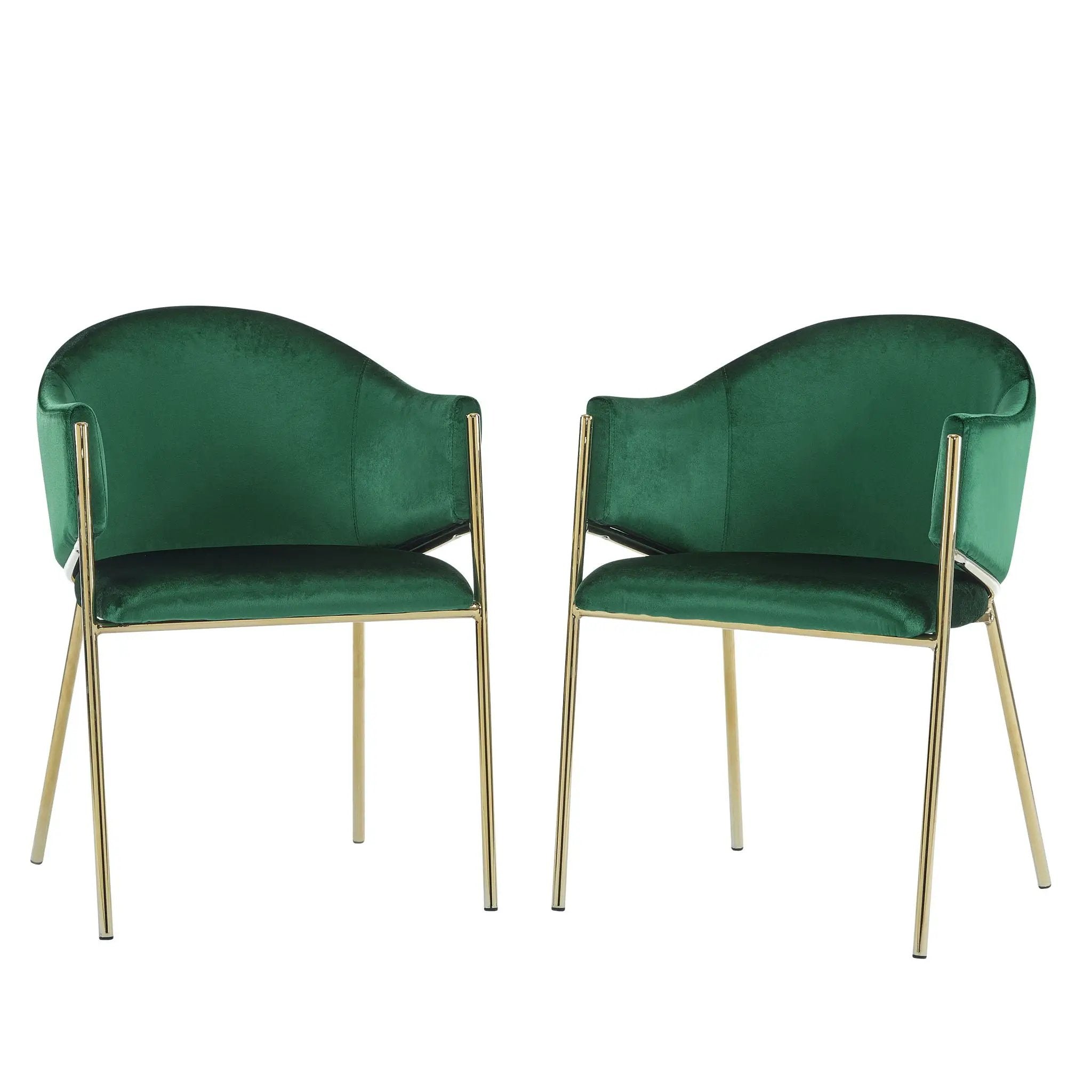 Modern Upholstered Dining Chair With Plush Velvet and Metal Frame by HouseOfZazla