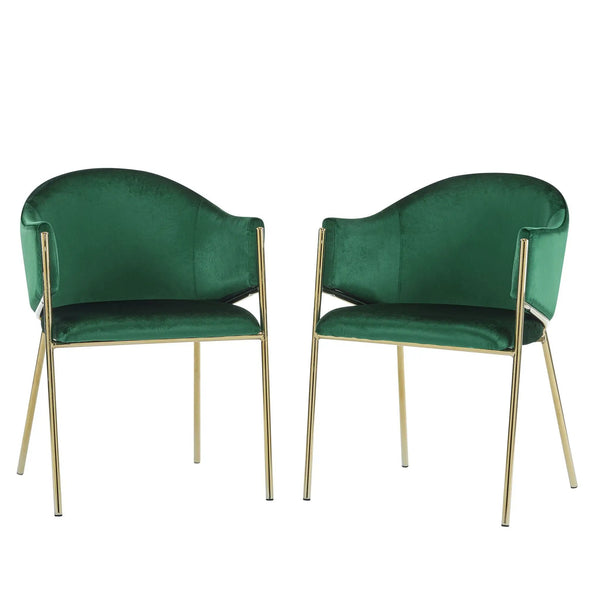 Modern Upholstered Dining Chair with Gold Metal Frame