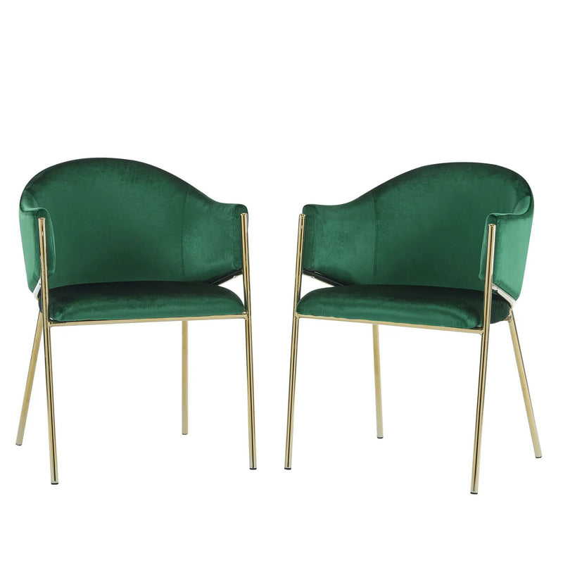 Modern Upholstered Dining Chair with Gold Metal Frame by HouseOfZazla