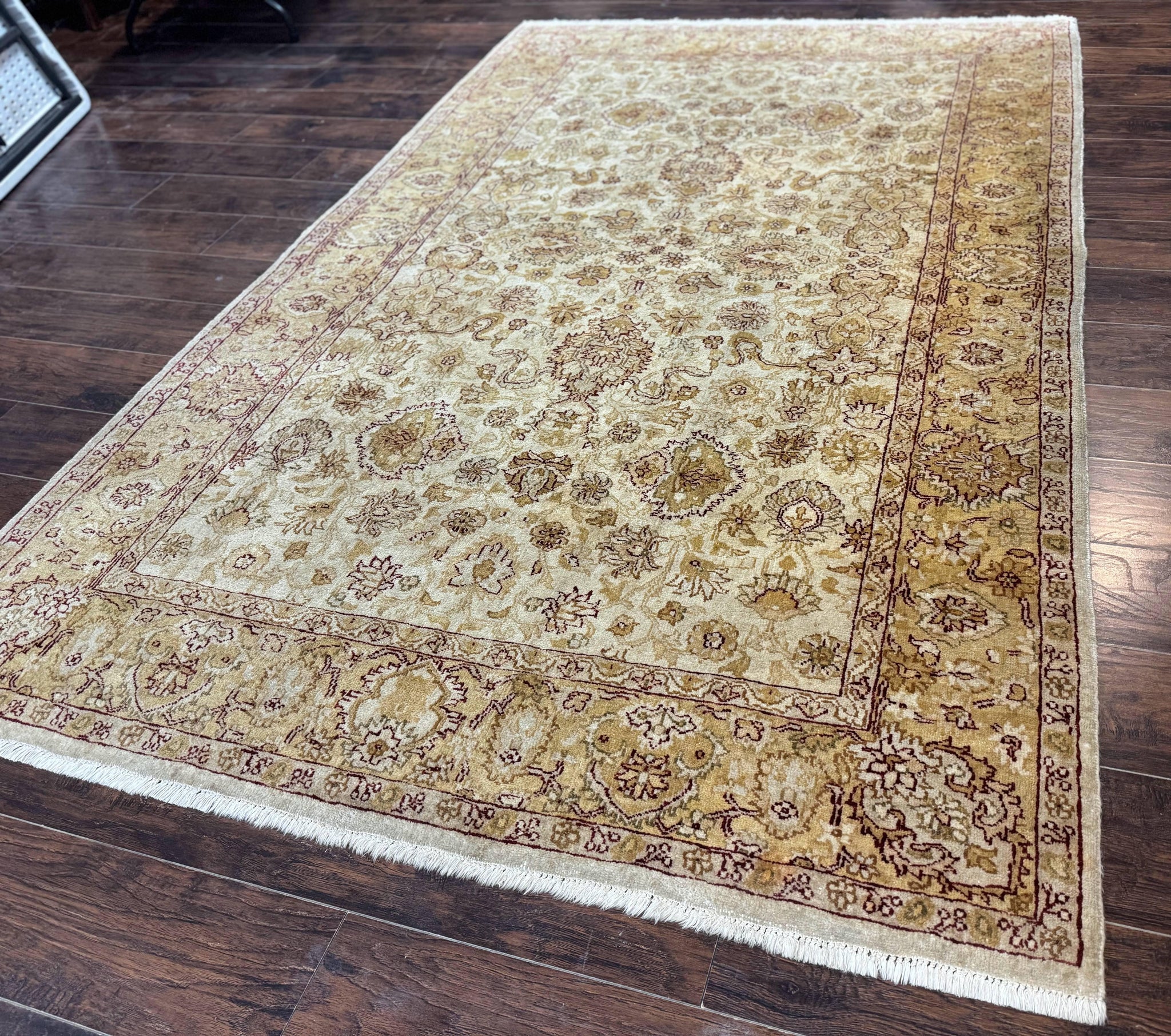 Turkish Oushak Rug 6x9, Vintage, Beige by Jewel Rugs