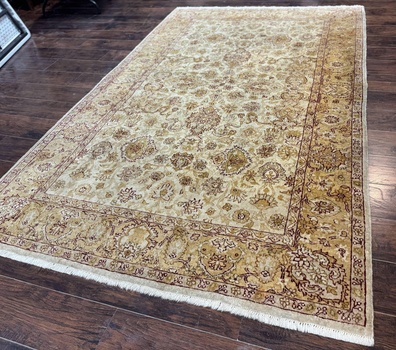 Turkish Oushak Rug 6x9, Vintage, Beige by Jewel Rugs