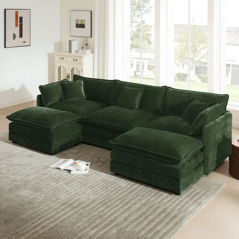 U-Shaped Sectional Sofa with Reversible Footrest by HouseOfZazla