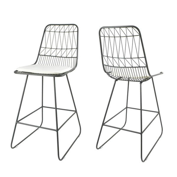Yearning Iron Counter Stool With Water Resistant Cushion