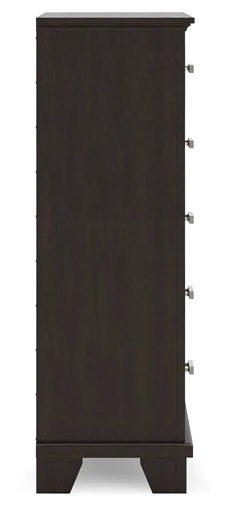 Covetown - Five Drawer Chest - Dark Brown by Unique Piece Furniture