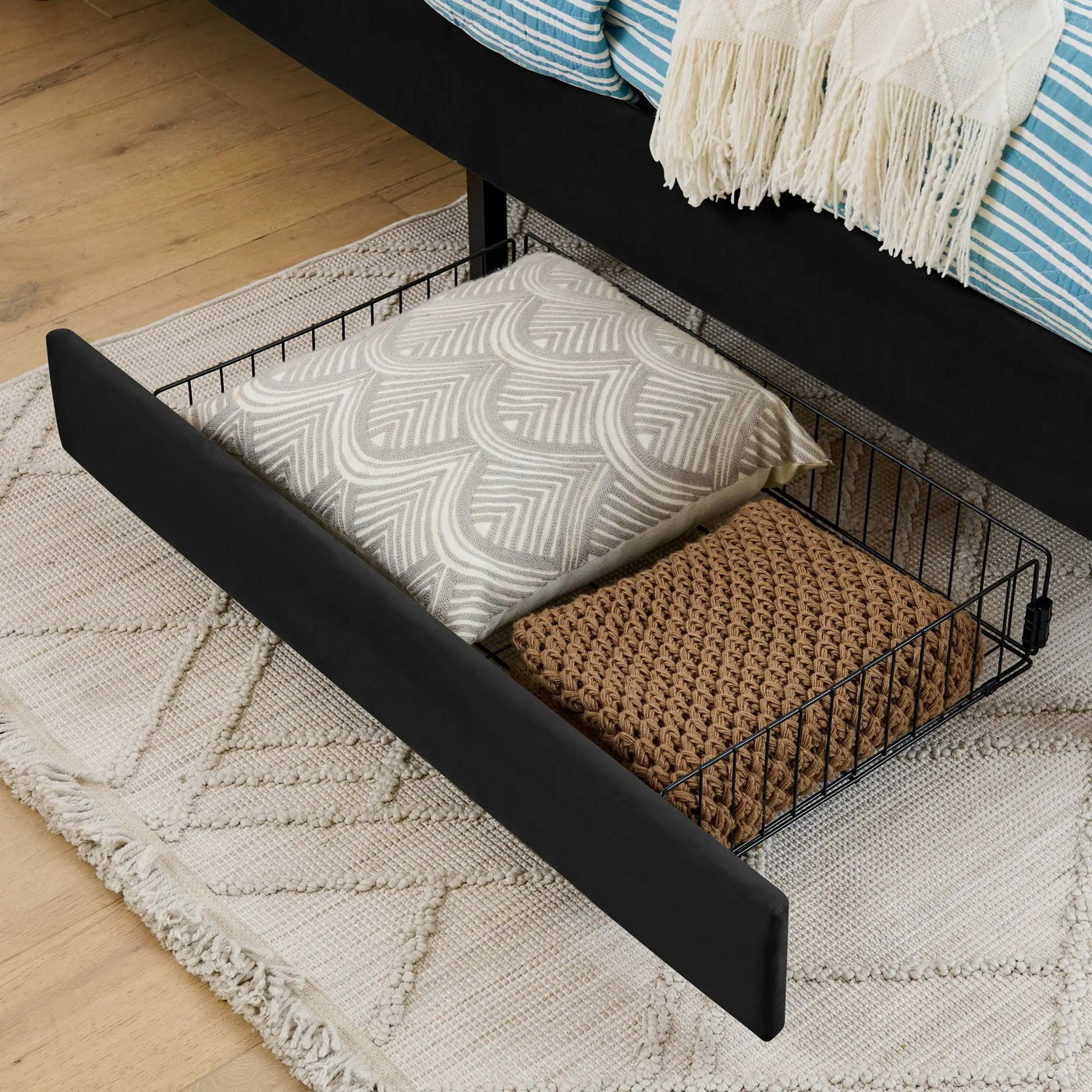 Upholstered Platform Bed Frame With 2 Storage Drawers And Adjustable Sofa Bed by HouseOfZazla