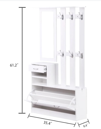 Combination Model Gate Cabinet with Shoe Cabinet & Hang Shelf by HouseOfZazla
