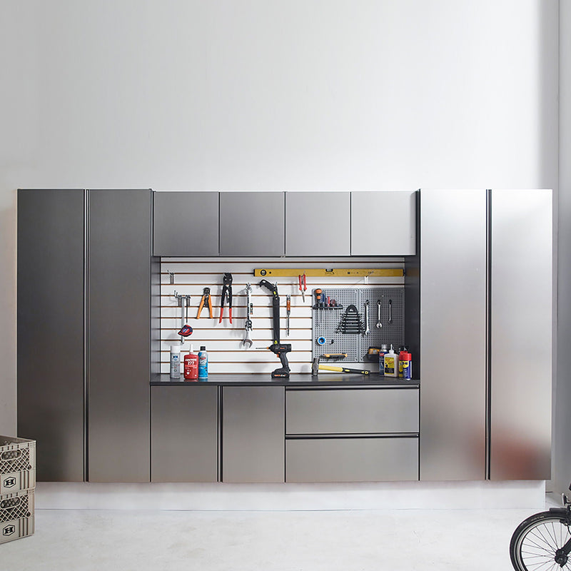 Nova Series - Garage Cabinet Set A With Soft Closing Doors - Metallic Gray by HouseOfZazla