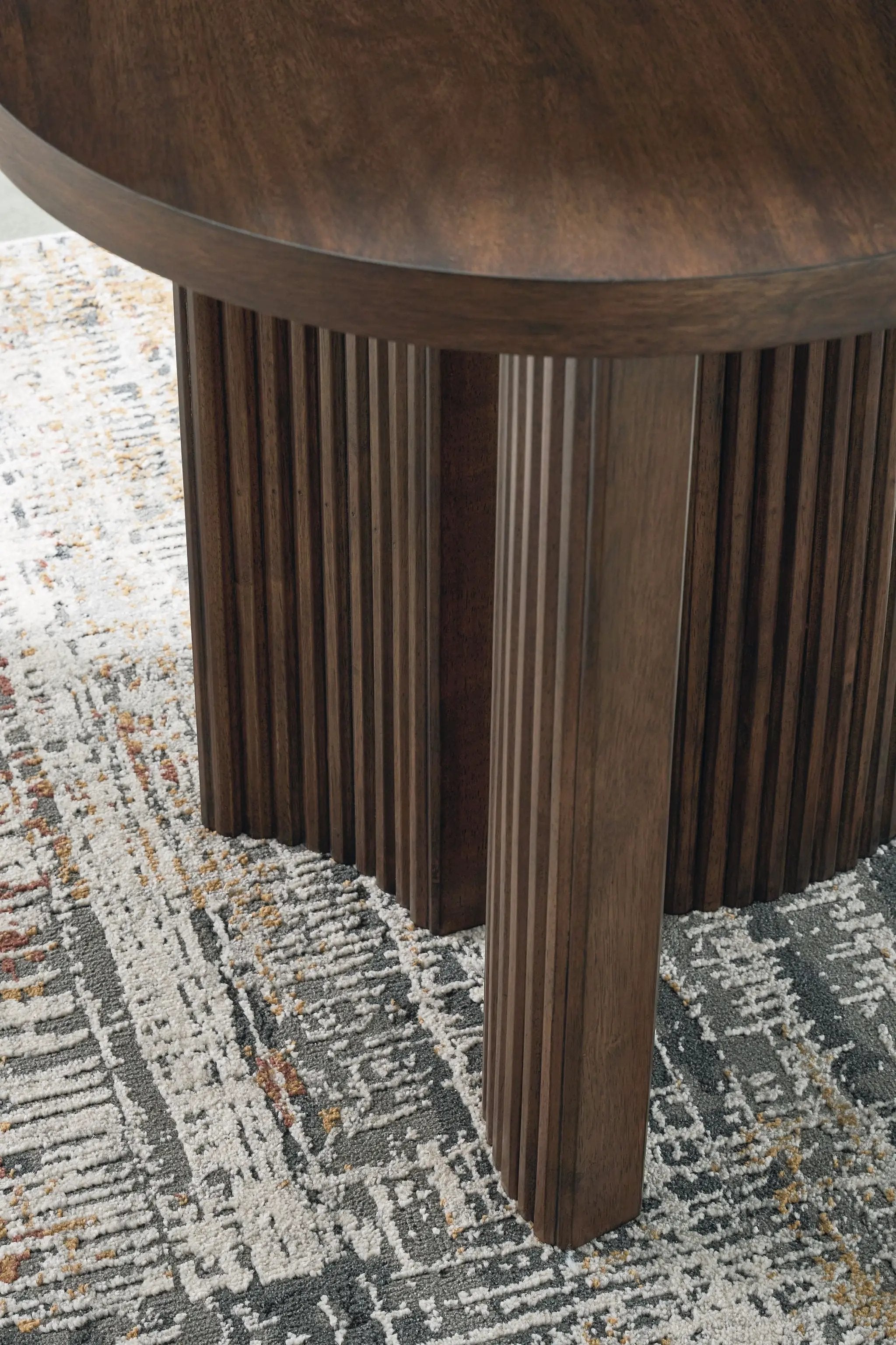 Korestone - Round End Table - Dark Brown by Unique Piece Furniture