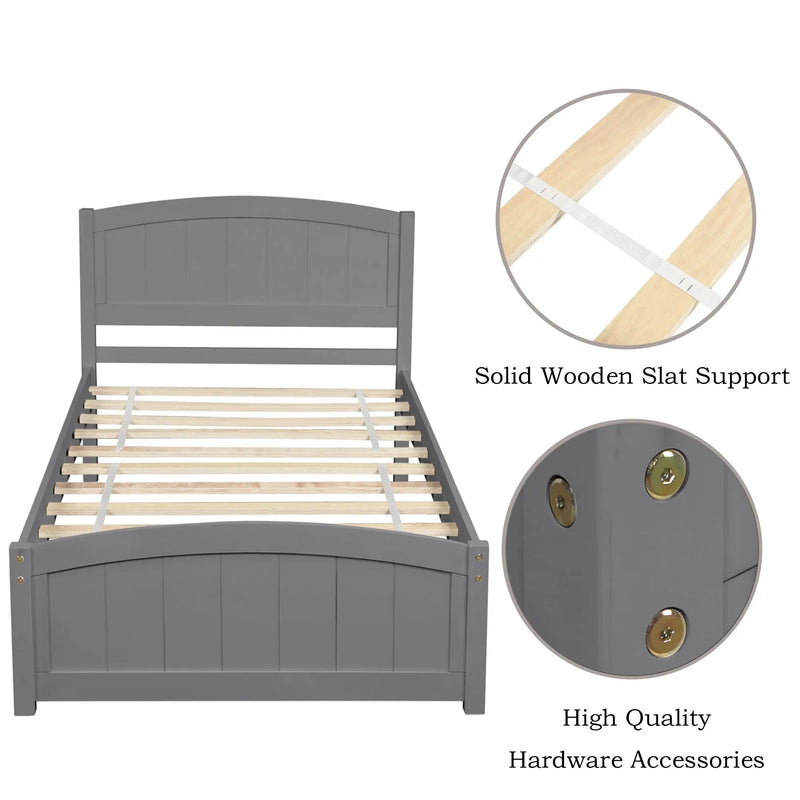 Platform Bed & Headboard, Footboard And Wood Slat Support by HouseOfZazla