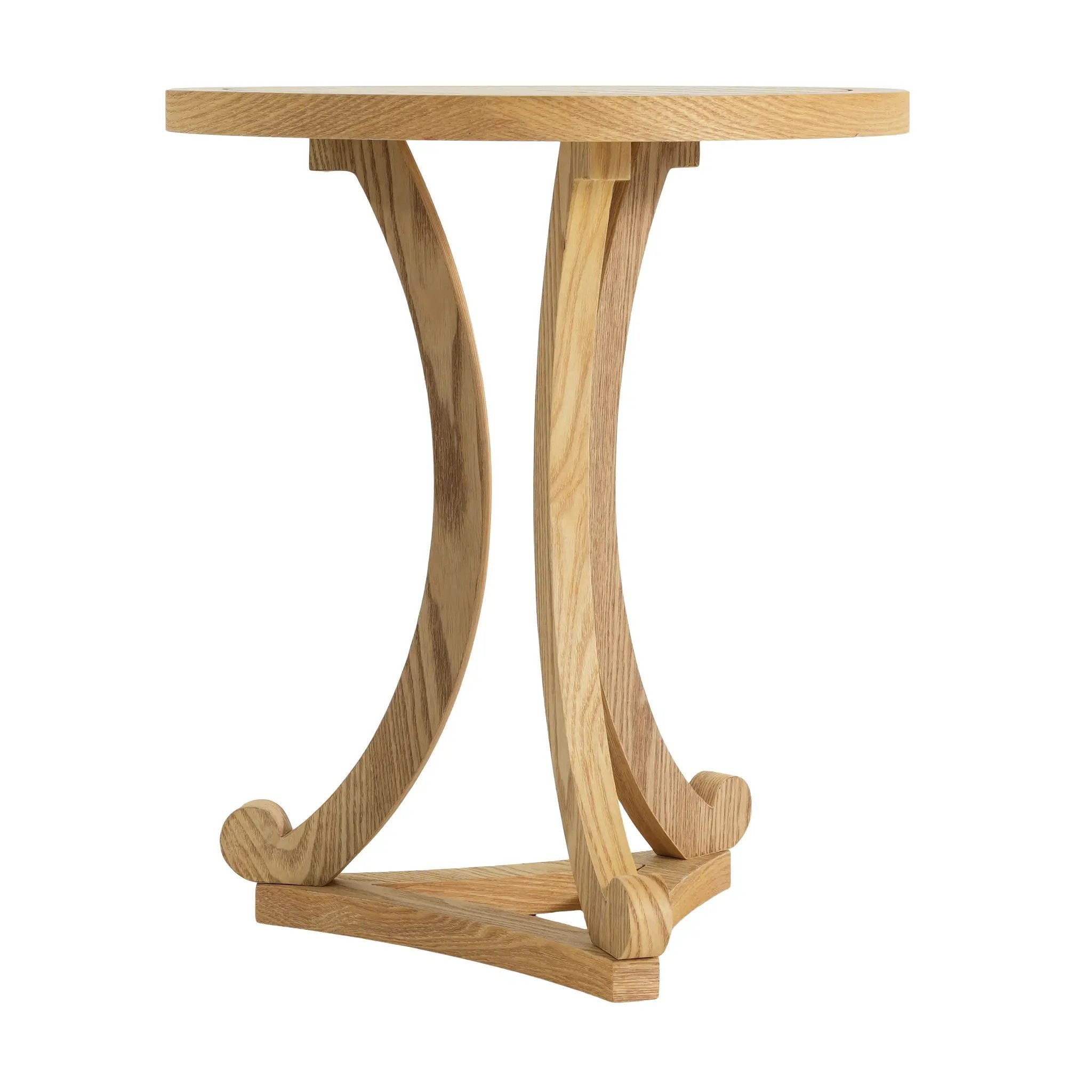 Natural Finish Round Wood Accent Table by HouseOfZazla
