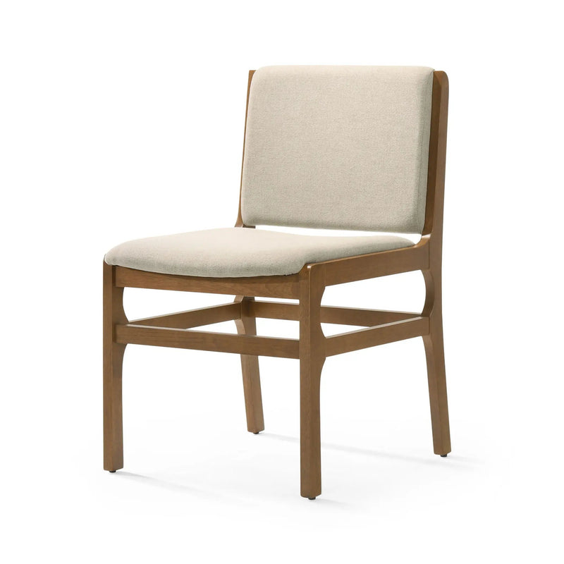 Contemporary Dining Chair Set Upholstered Fabric With Rubberwood Frame by HouseOfZazla