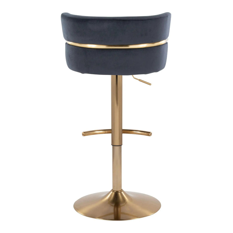 Cinch - Glam / Art Deco Adjustable Barstool With Swivel With Rounded T Footrest (Set of 2) by Unique Piece Furniture