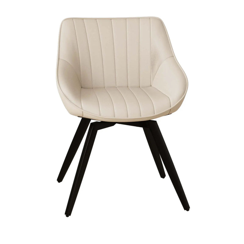Round Coffee Table With 2 Dining Chairs Set, Ring Striped Design - Beige / Wood by HouseOfZazla