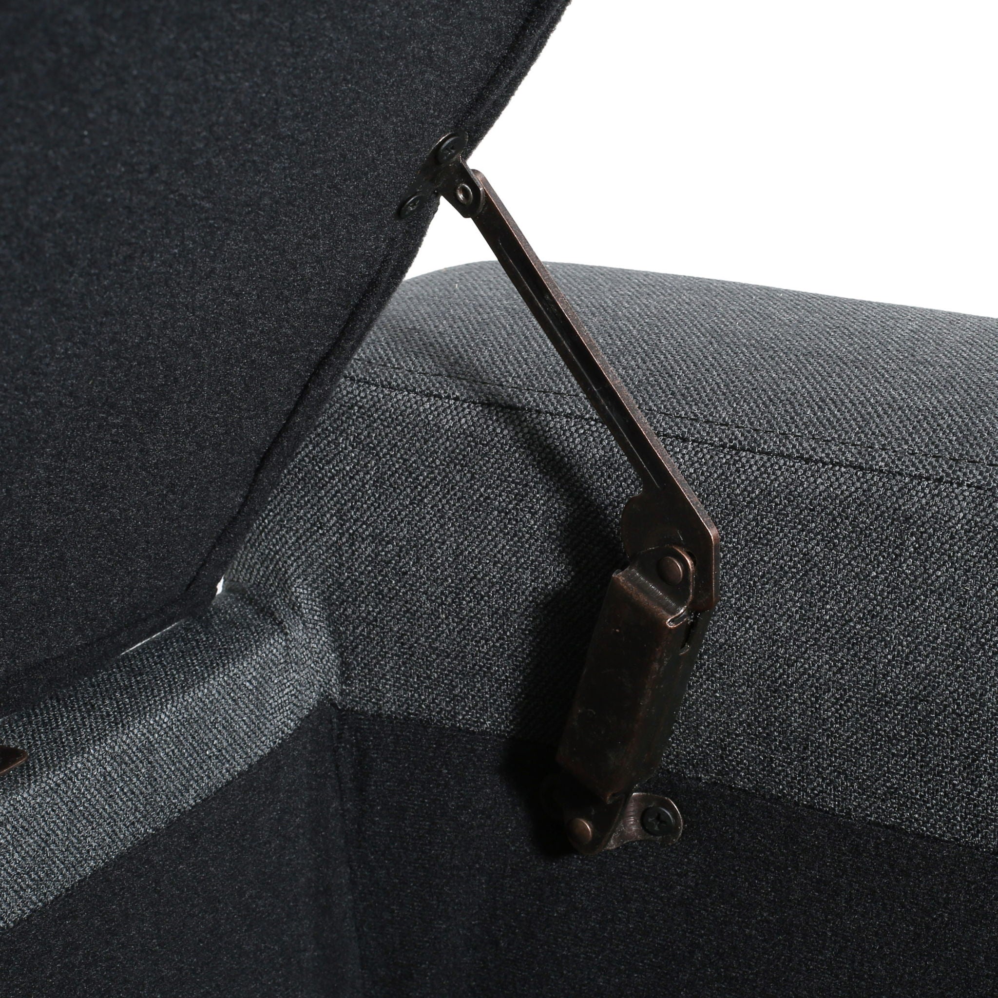 Contemporary Storage Ottoman With Tufted Top - Dark Gray by HouseOfZazla