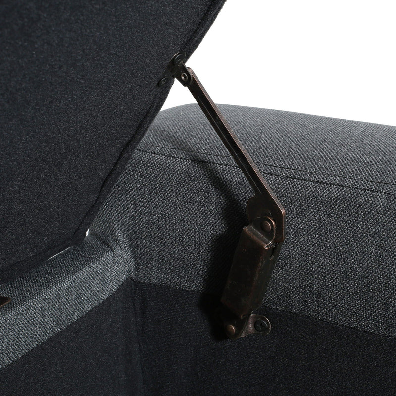 Contemporary Storage Ottoman With Tufted Top - Dark Gray by HouseOfZazla