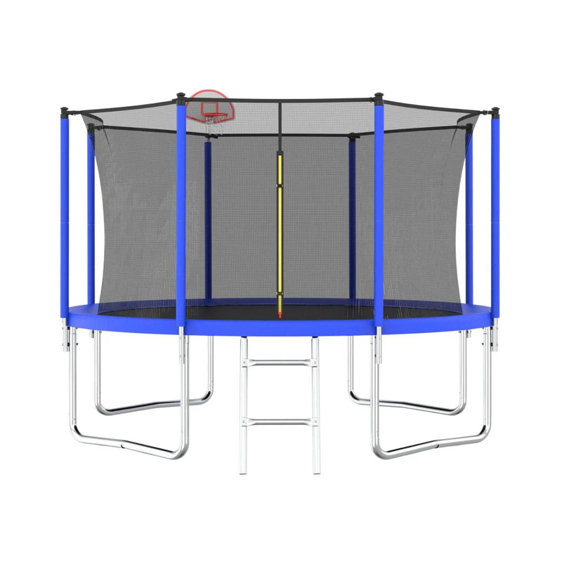Premium 12FT Outdoor Backyard Trampoline For Kids And Adults With Basketball Hoop And Safety Enclosure (SAK15723) by SAKSBY WHOLESALE
