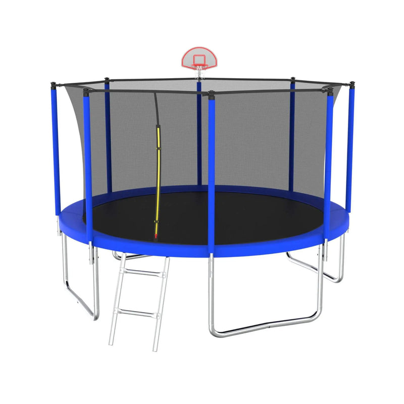 Premium 12FT Outdoor Backyard Trampoline For Kids And Adults With Basketball Hoop And Safety Enclosure (SAK15723) by SAKSBY WHOLESALE