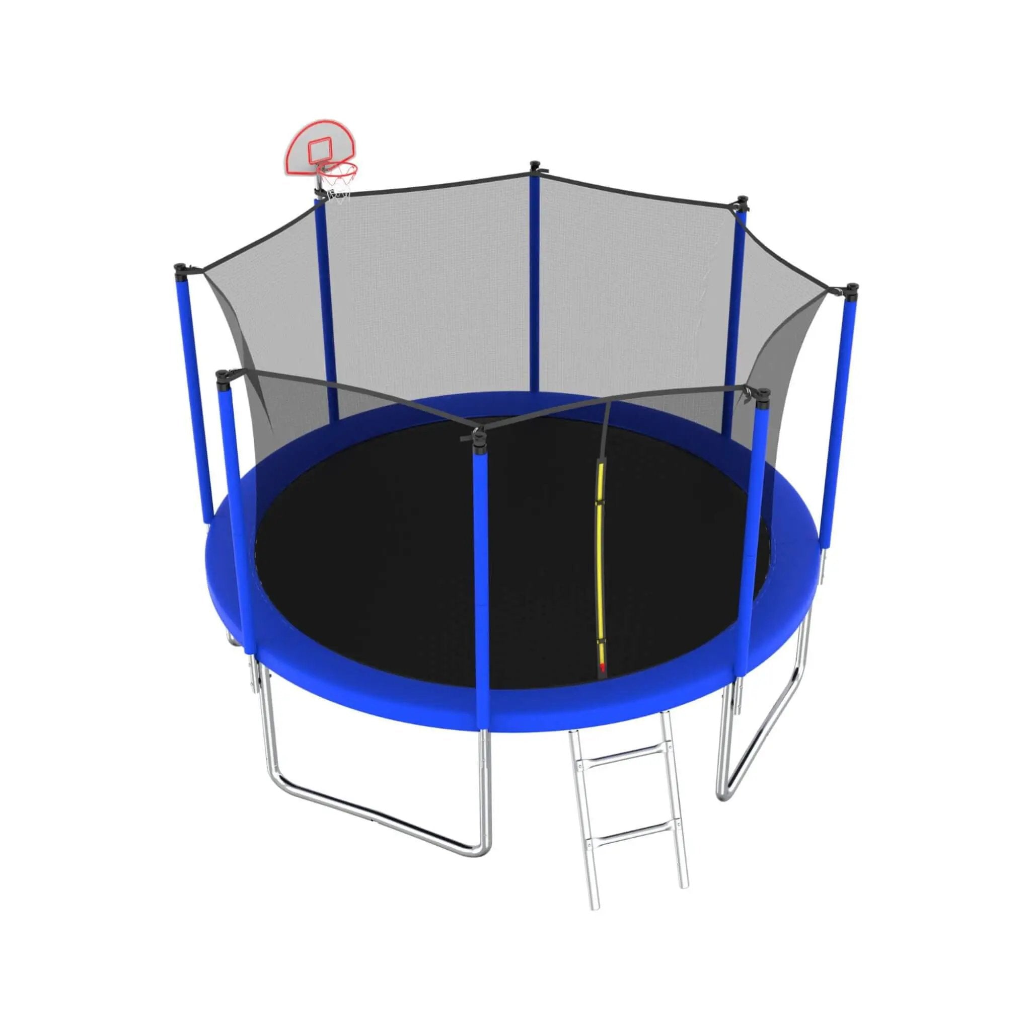 Premium 12FT Outdoor Backyard Trampoline For Kids And Adults With Basketball Hoop And Safety Enclosure (SAK15723) by SAKSBY WHOLESALE